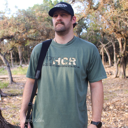 HCR Buck T-Shirt in Moss Green Hill Country Rifles HCR Gear